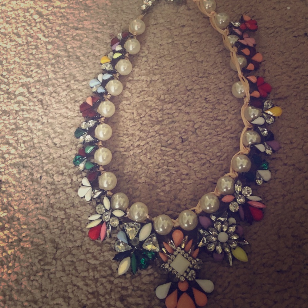 Pearls mixed with flowers